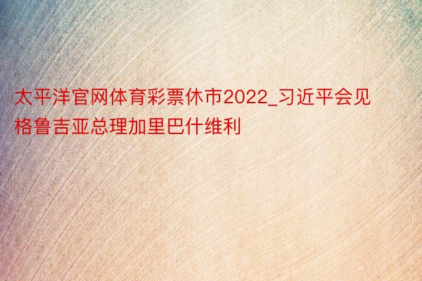 太平洋官网体育彩票休市2022_习近平会见格鲁吉亚总理加里巴什维利